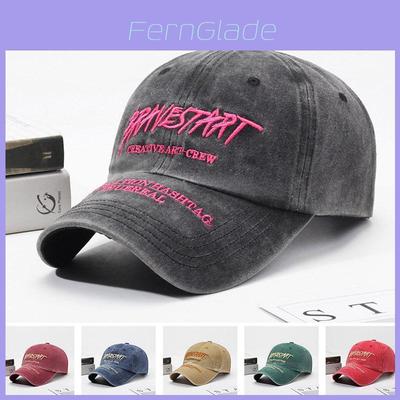 Cotton Baseball Cap With Embroidered Letters Sunshade Adjustable For Spring Summer Men Women