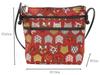 Hasegawa Cat Print Shoulder Bag, Cute Japanese Pattern, Women's, Made in Japan (Red)