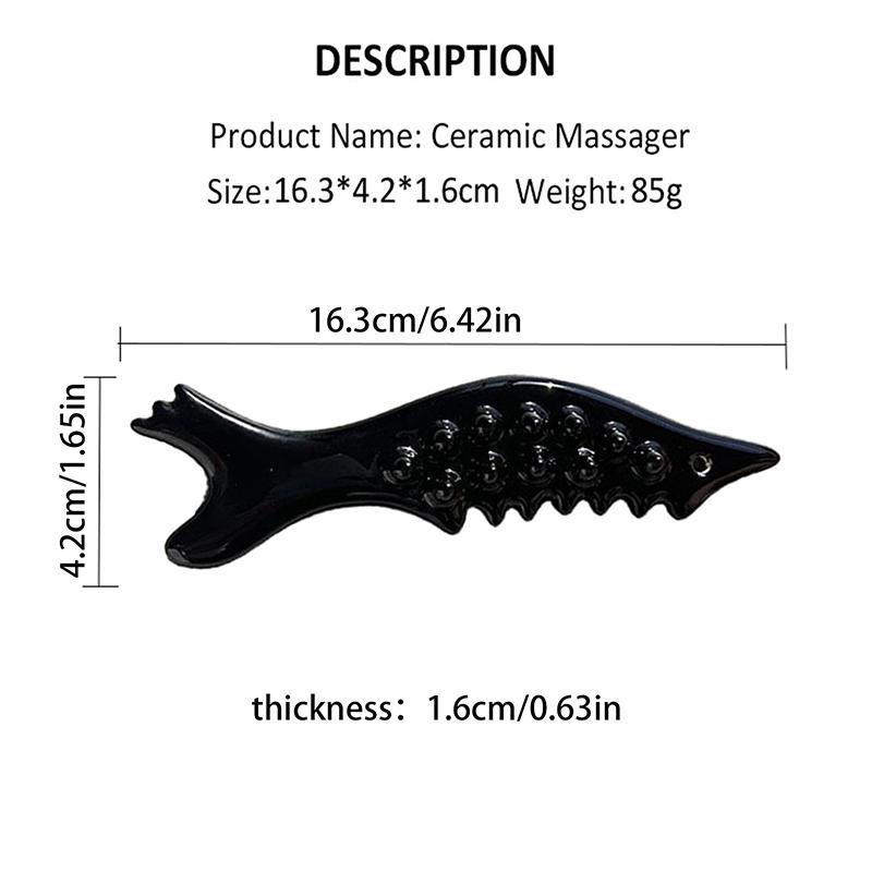 Ceramic Fish Shaped Scraping Board Gua Sha For Face Body Massage Tool Body For Relief Massage Face Lift Guasha Acupoint Massager