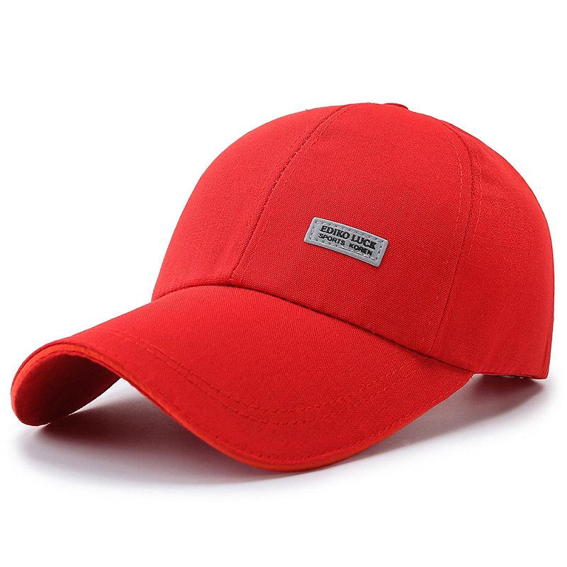 Spring and Autumn New Hat Men's Canvas Luminous Label Printing Baseball Cap Sunshade Sunscreen Big Eaves Cap