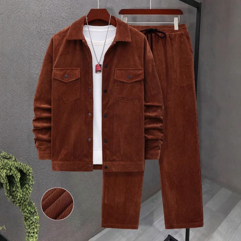 Mens Corduroy Textured Long Sleeve Workwear