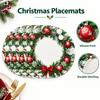 Set of 4 Round Christmas Placemats Printed Heat Holiday Table Mats for Dining Room Decor