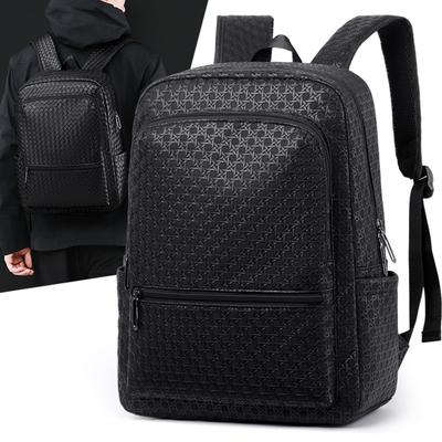 Stylish Leather Backpack for Men Women Casual Daypack Travel School Bag with Multi Pockets