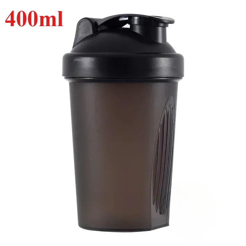 1pc Portable Protein Shaker 400ml/600ml Fitness Bottle with Whisk Ball for Fitness Enthusiasts Athletes For Outdoor Gym Sports 400-600ml