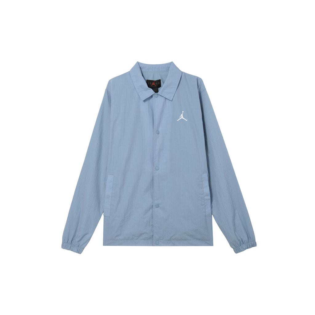 Jordan Solid Color Collar Casual Long Sleeve Jacket Men Jacket Blue Grey FN4542-436