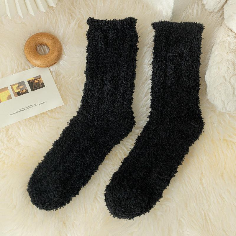 Herbst Winter Korallensamt Socken Niedliche Katzenpfoten Socken Für Frauen Kinder Mädchen Mittelhohe Dicke Schlaf Socken Hausbodensocken
