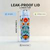 1PC Multi Color Folk Flower 750ml Color Plastic Sports Water Bottle Leakproof Flip Straw Lid Suitable for Sports Office Home Use