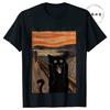 Scared Cat Print Clothes for Unisex Tshirt Funny Casual Short Sleeve Tees Summer Y2k Tops Fashion Female Aesthetic Clothing
