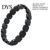 Minimalist Jewelry Men Bracelet Super Elastic Fit Black Iron Ore Non-dyed Fade Resistant Geometric Beads Wristband Non-plastic