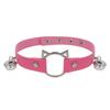 PU Leather Cat Collar Punk Bell Necklace Original Design Couples