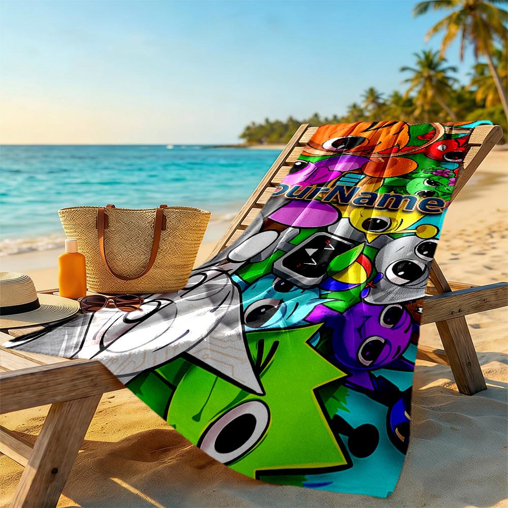Incredibox Customizable Name Beach Towel Quick-Dry Soft Microfiber