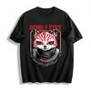 Deadly Eyes Red-Eyed Cat Graphic Trendy Streetwear Casual Top Pure Cotton T-shirt