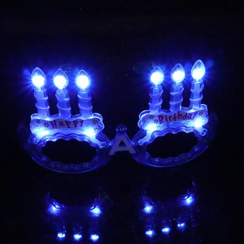 Birthday Cake Glasses LED Light Up Glasses for Kids and Adults Birthday Halloween Christmas Festival Gathering