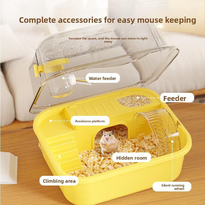 Luxury Acrylic Hamster Cage, Spacious Portable Syrian Hamster Habitat, Travel Small Animal House with Clear View, Premium Pet Supplies