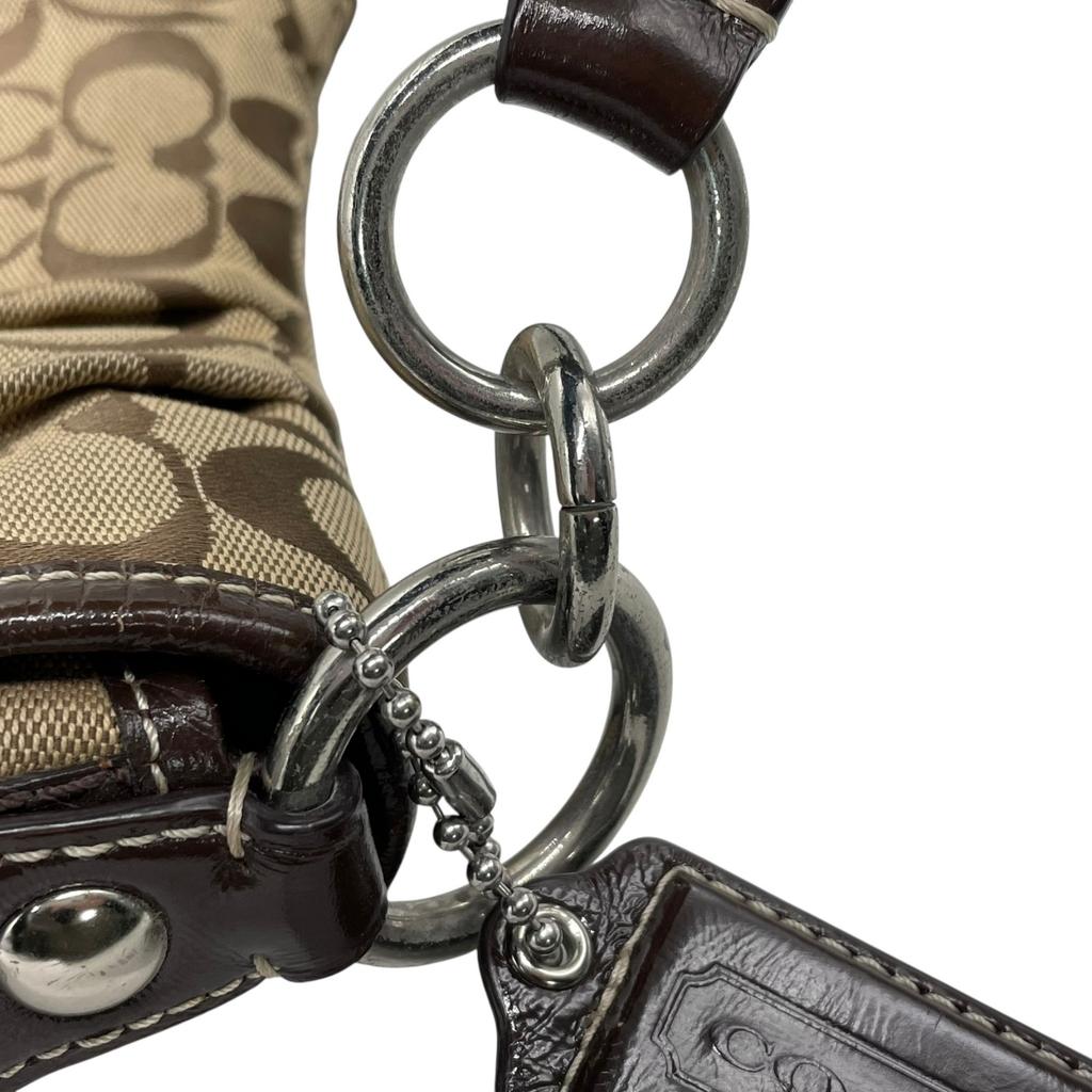 Used COACHShoulder Bag Brown canvas/Patent leather Women