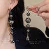 Exaggerated round water droplets, fringed ear buckles, European and American long earrings, a cold wind temperament earrings woman