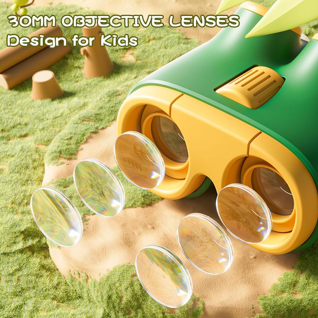 Cute Portable Binoculars for Kid Toddlers 3x-6x Adjustable Magnification Telescope Lightweight Soft Rubber Eyepiece Binoculars