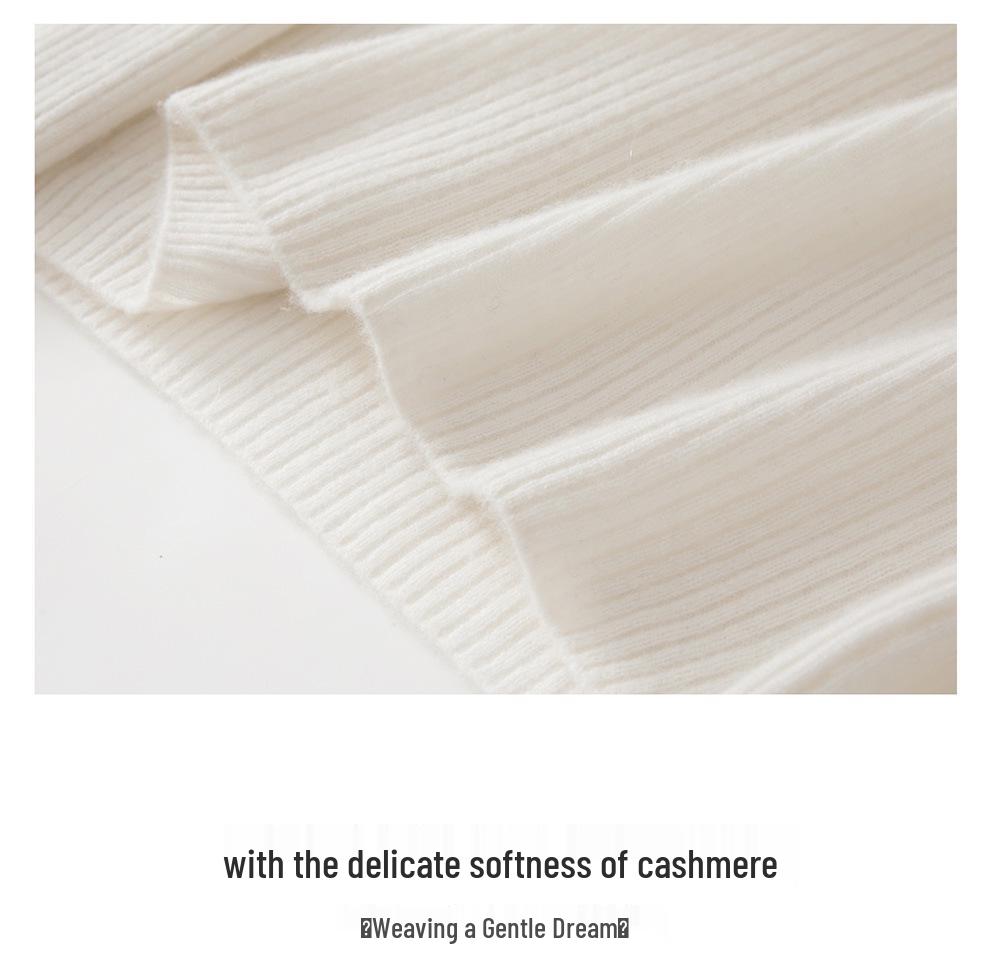 Women's Hooded Cashmere Pullover Sweater - Autumn/Winter, Loose Fit, Long Sleeve, Thick Knit Base Layer