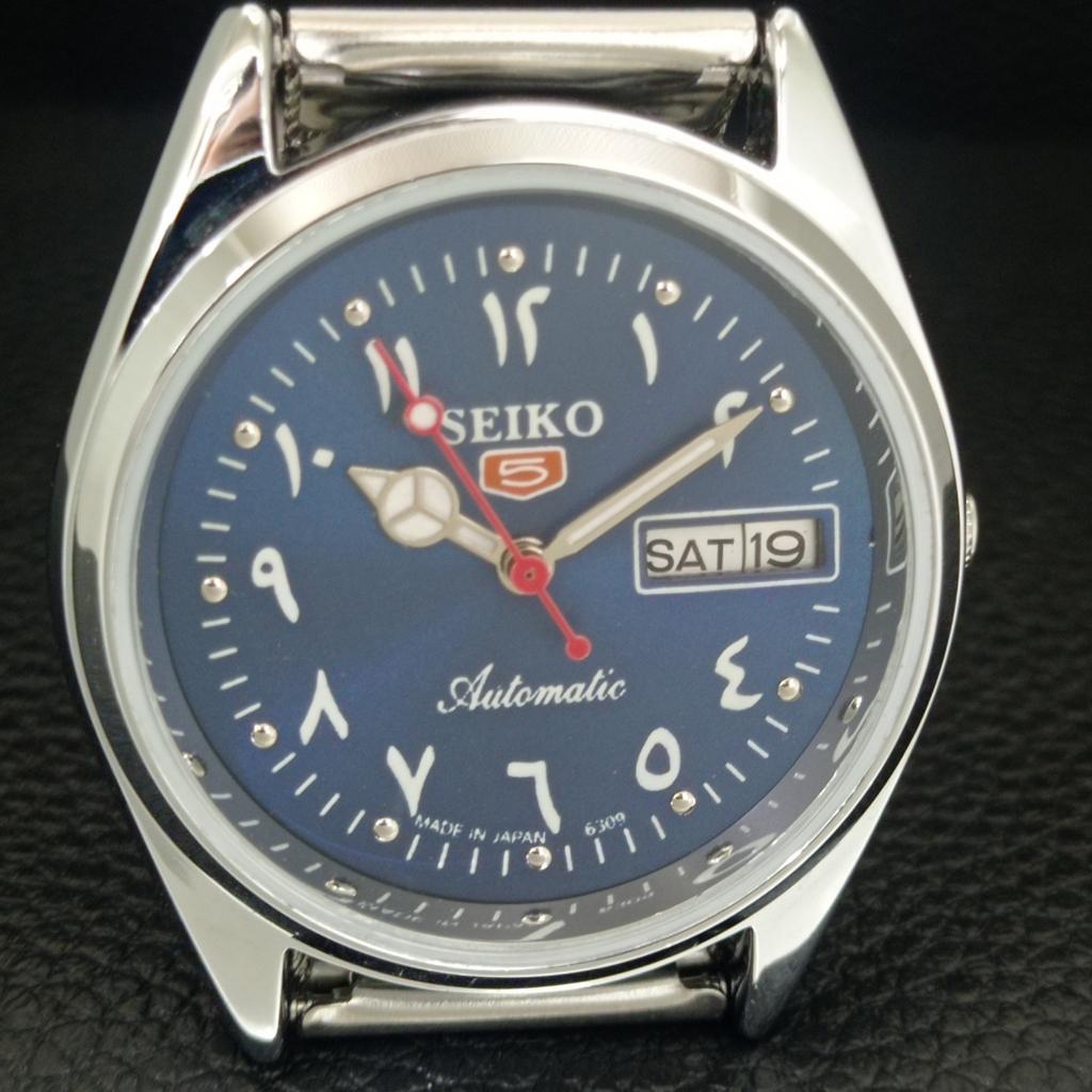 JAPAN VINTAGE REFURBISHED SEIKO 5 AUTOMATIC 6309A MENS BLUE DIAL WATCH A442450-1