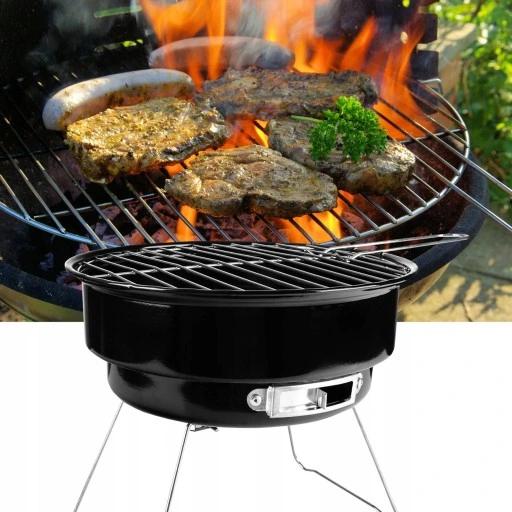 Grill Ogrodowy Mały Przenośny Węglowy Turystyczny Bbq Z Rusztem Torba