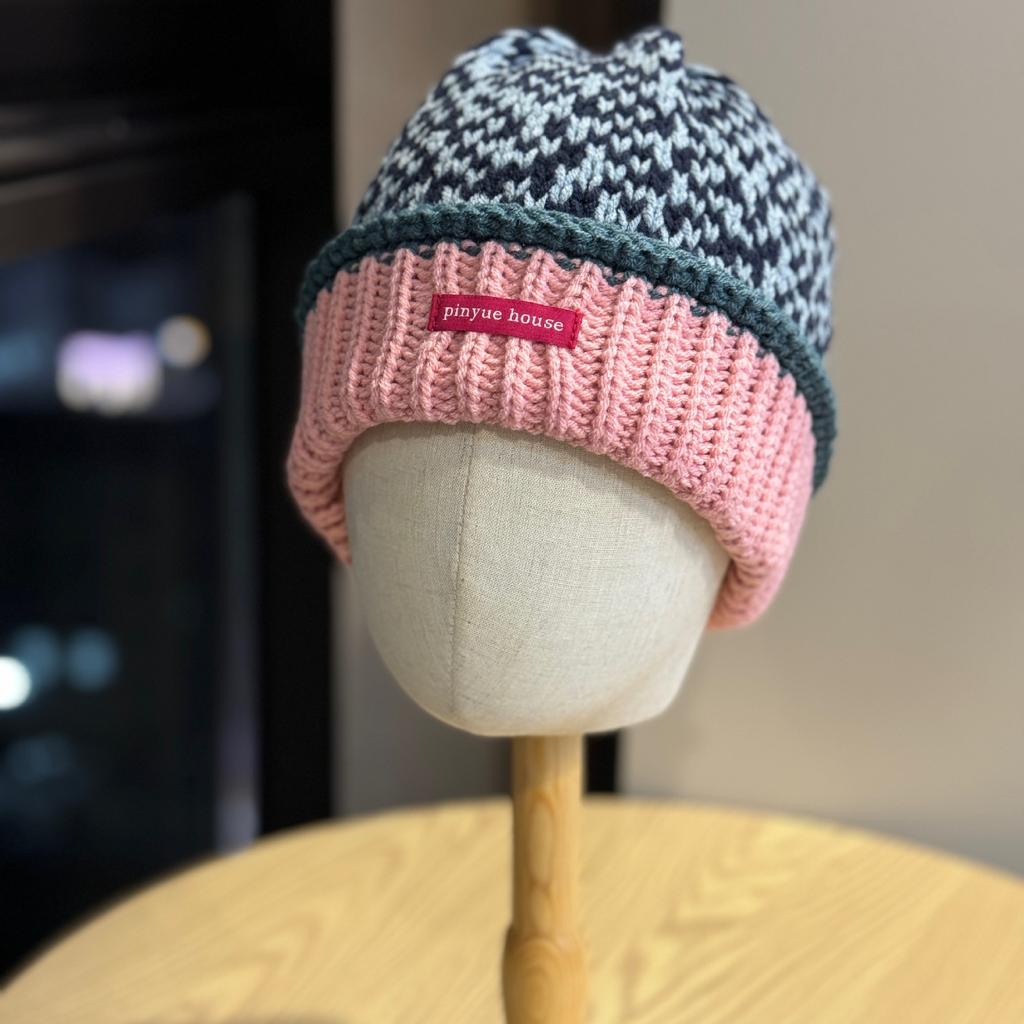 Fair Isle Color blocked Wind Dopamine Autumn and Winter Knitted Men's and Women's Warm Woolen Hats To Protect Against Cold and Ear Protection