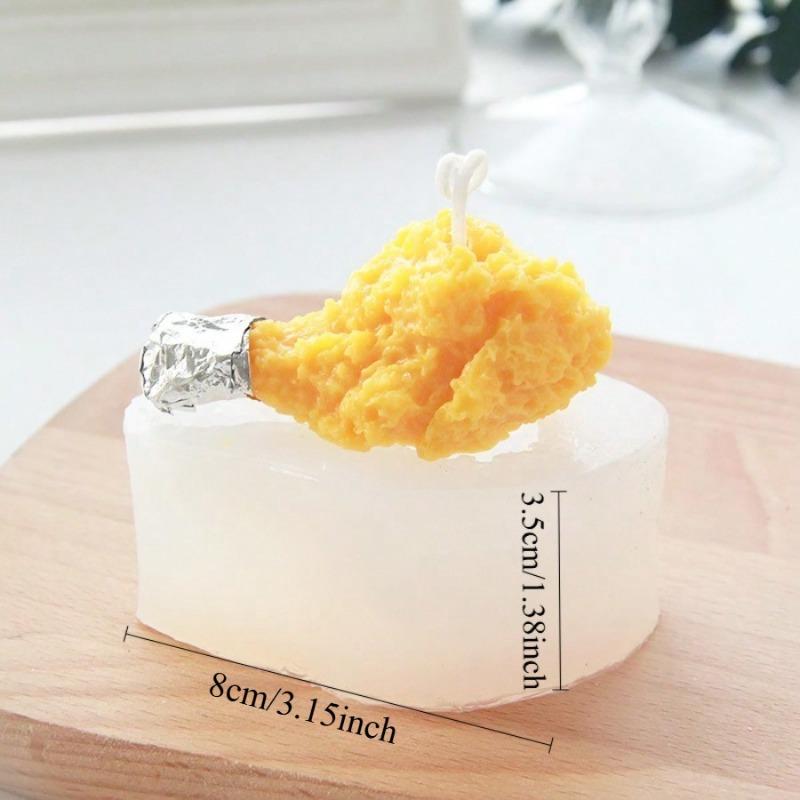 1PC 3D Simulation Fried Chicken Thighs, Aromatherapy, Plaster, Candles, Handmade Soap DIY Materials, Baking Silicone Molds, Suitable For Baking, DIY