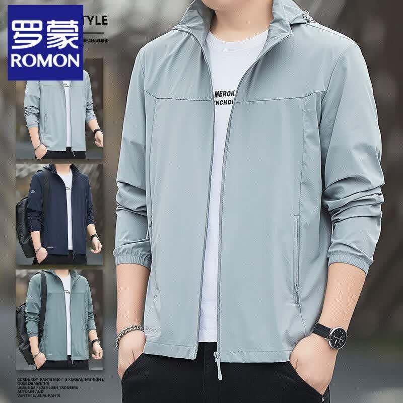 ROMON Men s Lightweight UPF 50+ Sun Protection Hooded Jacket 7XL