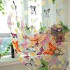 1Pc New Floral Butterfly Sheers Curtains Voile Tulle Door Window Curtain Valance