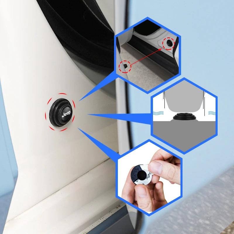 For Jeep Car Door Shockproof Silicone Gasket Buffer Pad Accessories For Jeep Grand Cherokee Wrangler JK Gladiator Compass Ren