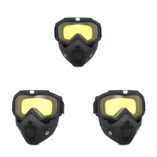 2Pcs Outdoor Cycling Goggles with Detachable Face Guard UV Protection Windproof Men Skiing Snowboarding Motorcycle Bike Sports Glasses
