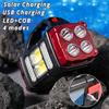 4-in-1 Solar LED Flashlight with Front and Rear Dual Lights,Emergency Power Supply,Digital Display,Heavy-duty Portable Light for Camping,Hiking