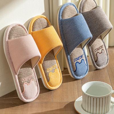 Linen Slippers for Women In Spring and Autumn, Indoor Cotton and Linen for Home Use, Anti Slip for Home Use, Summer for Men and Couples