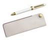 White Pen Case with 2C600 Rotating Ballpoint Pen Set Snap-closure Two-color (white, 3-pack) T23-NK01W-2C600-W-3