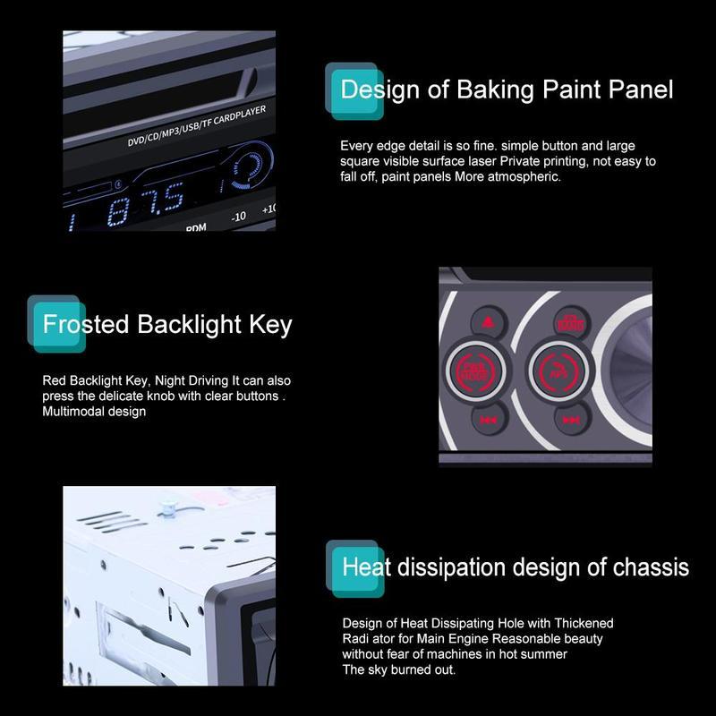 12V CD Player 1 Din Universal Car MP3 Player Autoradio Bluetooth FM Car Multimedia CD VCD DVD AUX USB Car Radio