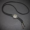 Cowboy Bolo Tie Metal Pendant Adjustable Faux Leather Cord for Men and Women for Western Outfit Necklace Accessory