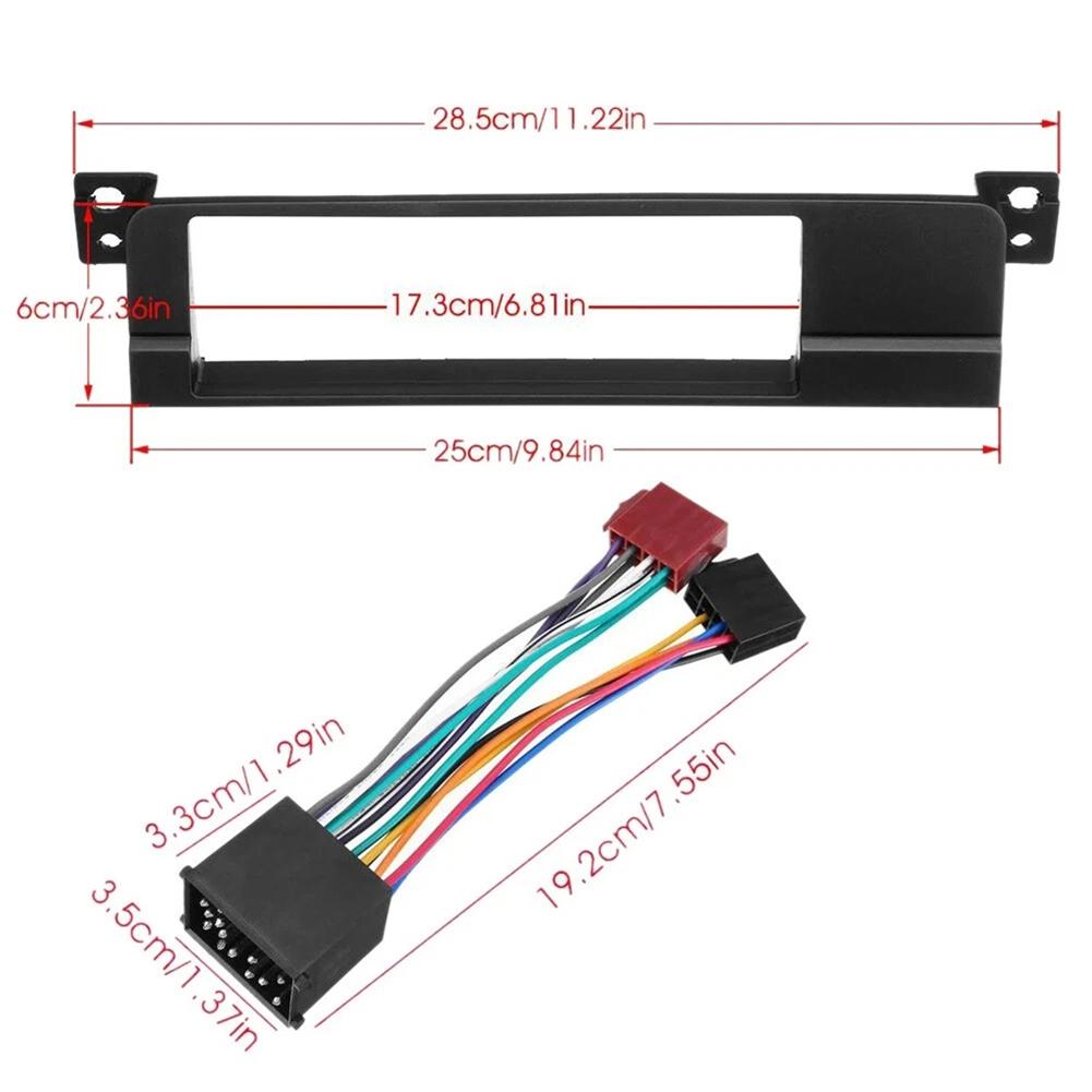 1 Din Radio Fascia Adaptor Panel W/Wiring Harness For BMW 3 Series E46 1998-2005 Audio Fitting Adaptor Dash Trim