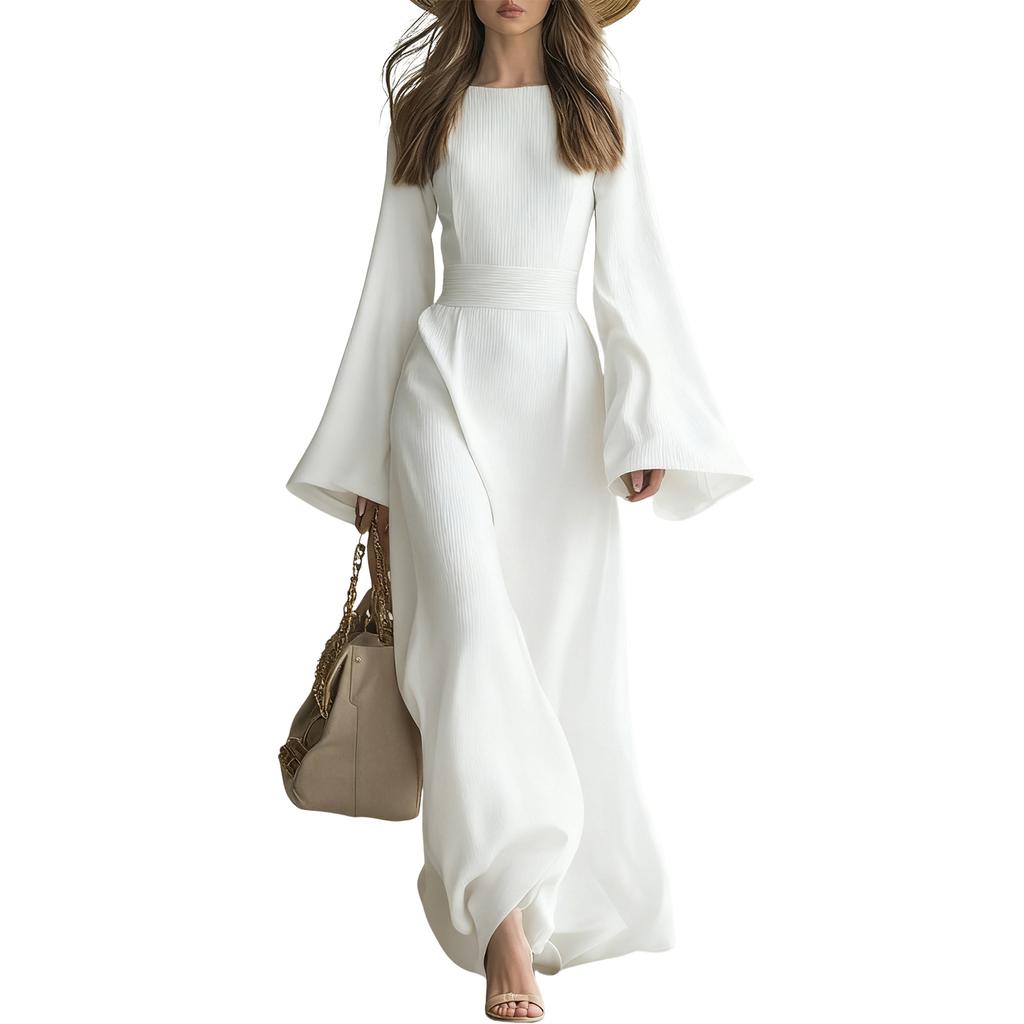 Modna Sukienka Damska z Długim Rękawem