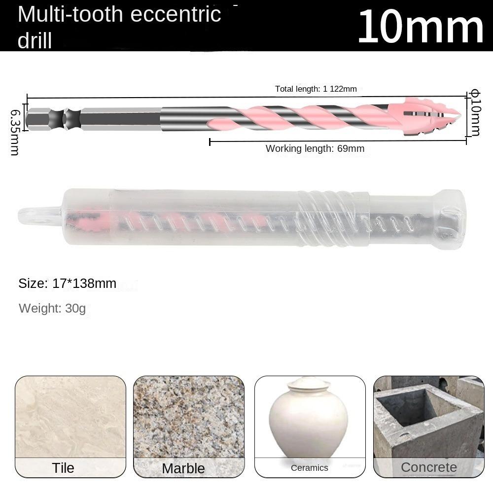 Vierschneidiger Exzenterbohrer Schräger Kopf Gezahnter Betonbohrer Satz Hohe Härte Sechskantschaft Bohrer Bohrwerkzeug