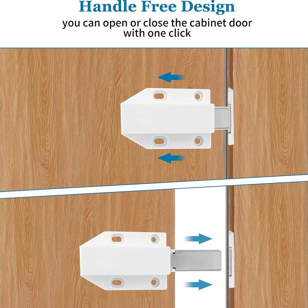 Magnetic Push to Open Latches Heavy Duty Touch Latch Catch Cabinet Door Hardware Touch Pressure Release Latch for Drawer