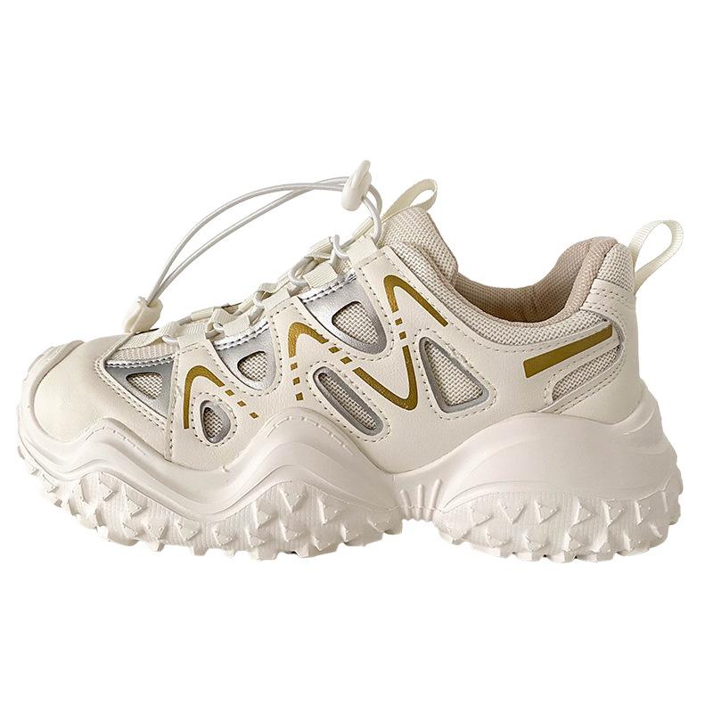 

XY-A287 latex insole/sports sandals women s shoes 2025 new breathable and lightweight dad shoes versatile elastic band 35 бежевый