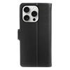 For iPhone 15 Pro Wallet Case with Dual Magnetic Clasp Litchi Textured Leather Flip Stand Phone Cover