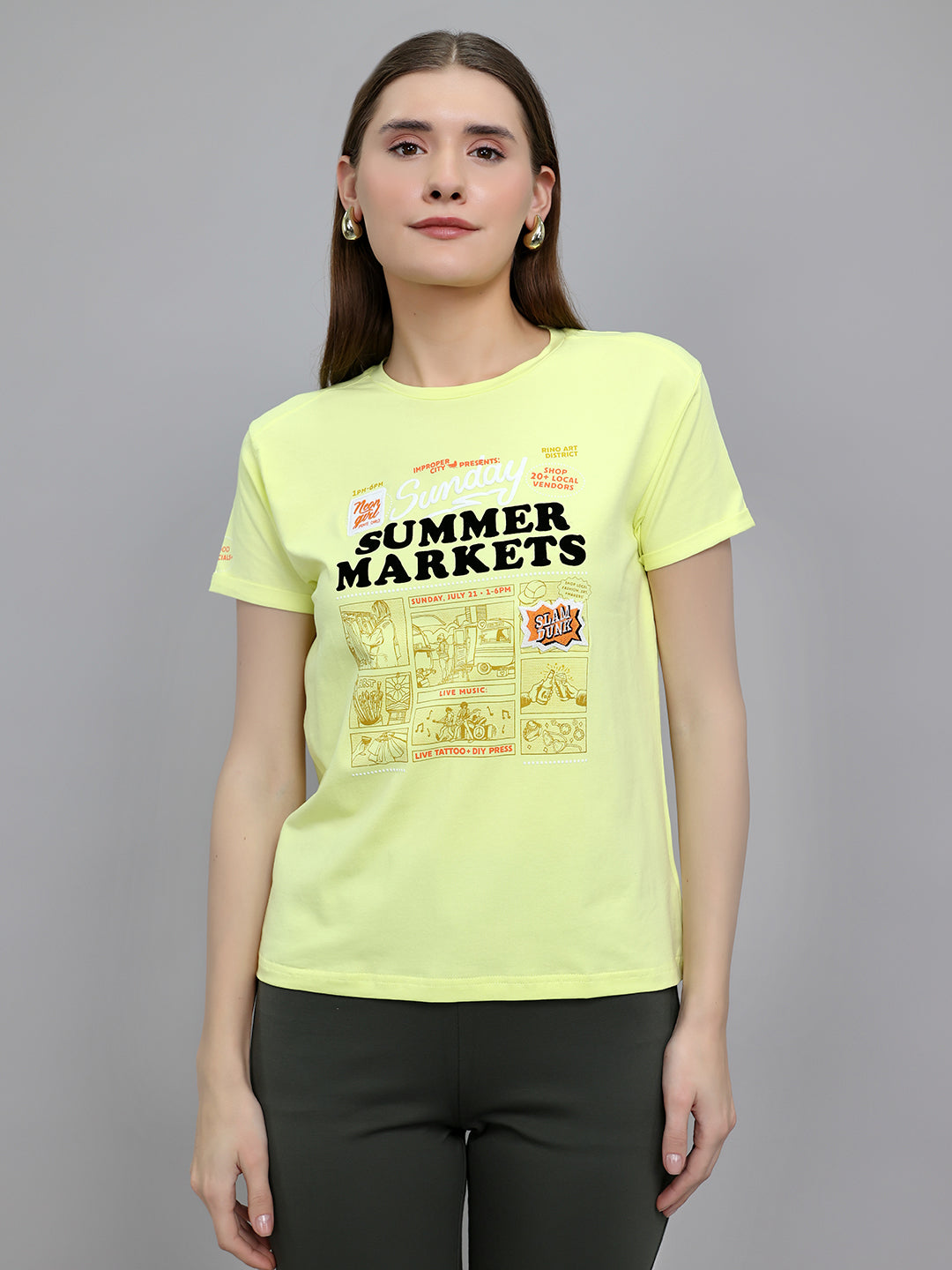 Monte Carlo Women Regular Fit Yellow Top 3XL