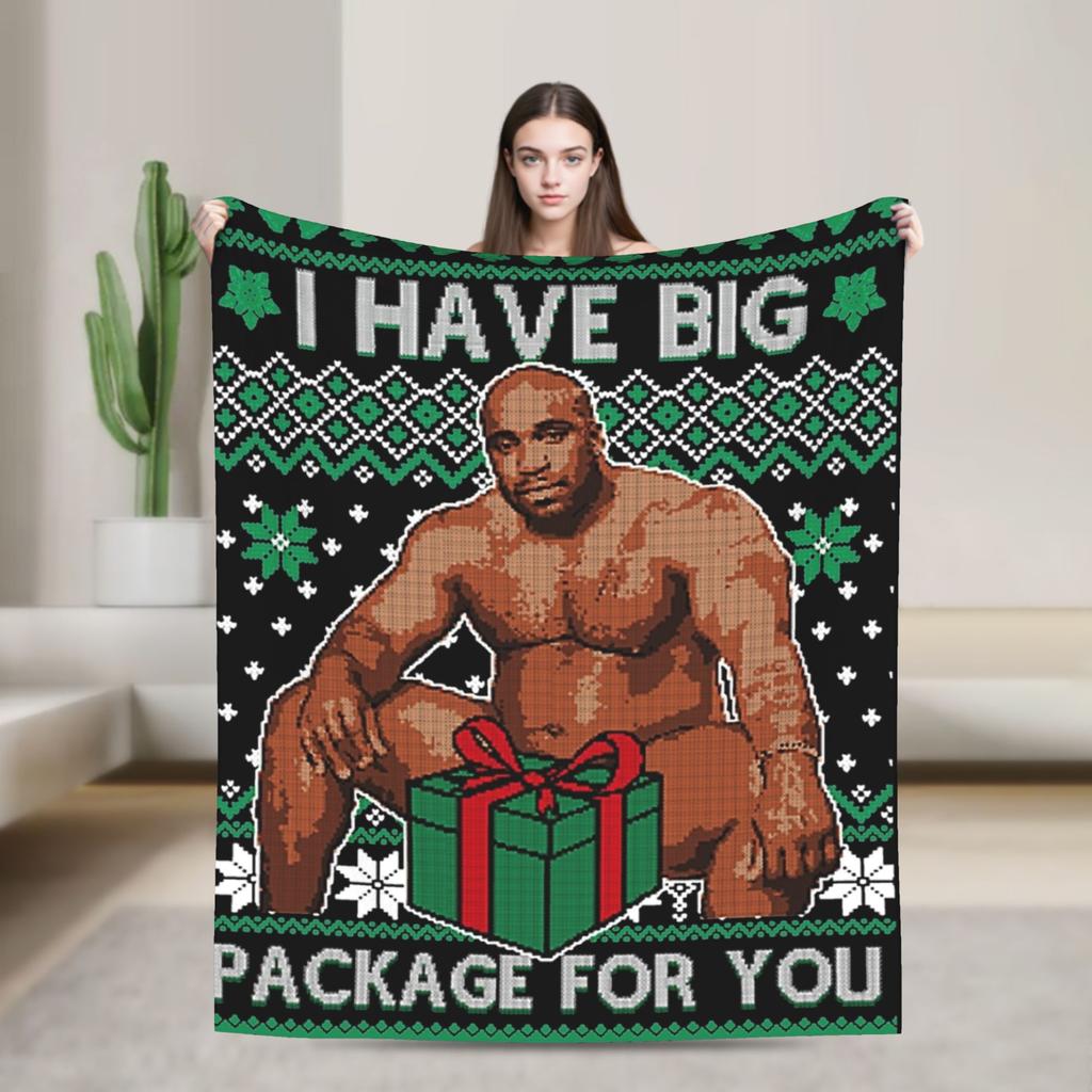 Funny Barry Wood Meme Christmas  Blanket Multiple Sizes Warm Cozy Fluffy  Throw Blankets for Couch Sofa and Bed