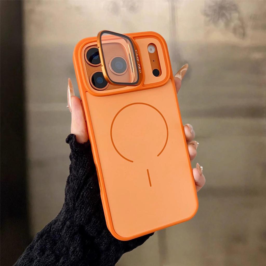 iPhone 17 Pro Max Case with Lens Protector, Stand, Matte Finish, Magnetic, Drop-Proof.