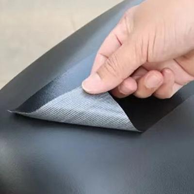 1 Rollo Parche de cuero artificial fuerte autoadhesivo impermeable PU reparación Scooter motocicleta silla de cuero sofá parche DIY negro