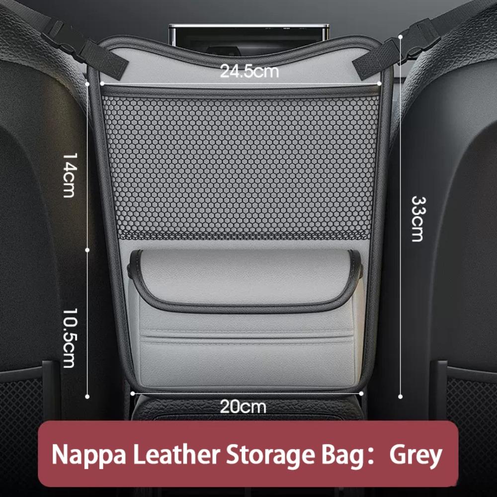 

Велика місткість Сумка для зберігання Наппа Шкіра Організатор для автомобіля Автомобільні аксесуари сірий