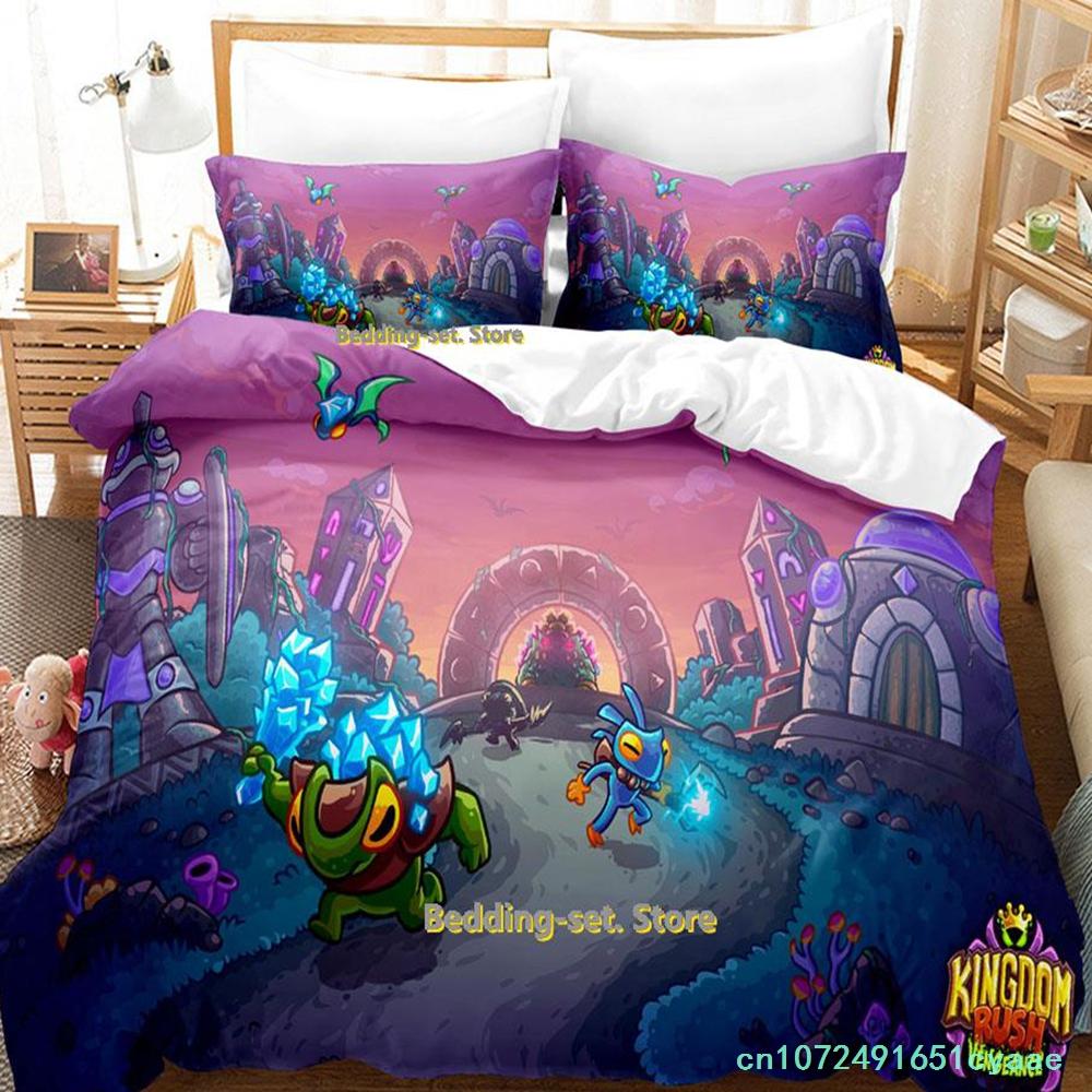New Kingdom Rush Bedding Set Single Twin Full Queen King Size Bed Set Adult Kid Bedroom Duvetcover Sets Anime Parure De Lit Bed