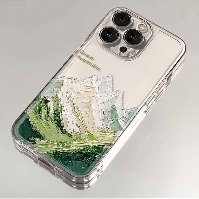 Ins Style Snow Mountain iPhone Case - 17Pro Max & iPhone16 Compatible, Full Coverage, Drop-Proof, Soft Case for Apple 11, 12, 15, Xr