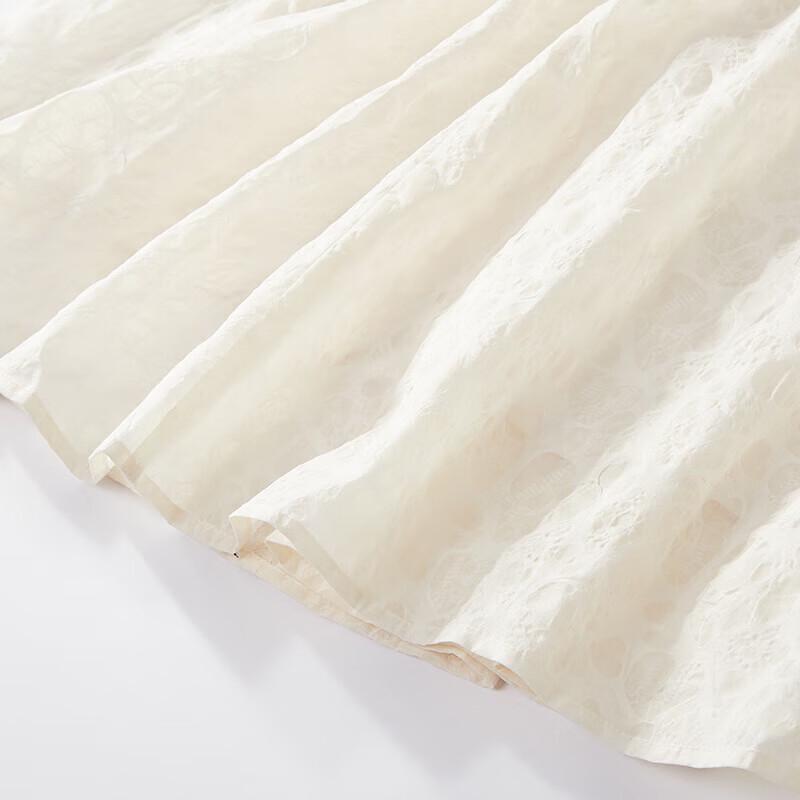 French Square Neck Cotton Puff Sleeve Dress