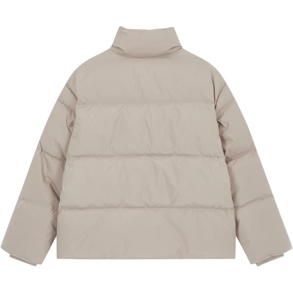 Calvin Klein Logo Decorated Stand Collar Short Sleeve Korean Style Down Jacket Women Jacket Brown J224676PCF